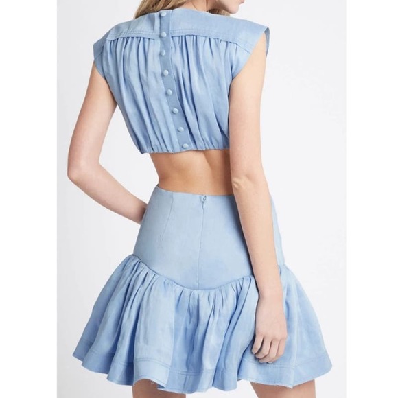 Aje Solstice Ring Embellishment Cut-out Cotton Mini Dress Size 6 - Picture 5 of 16